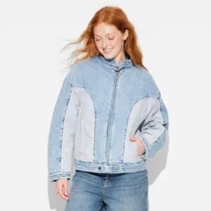 NWT Wild Fable Denim Bomber Jacket - XL